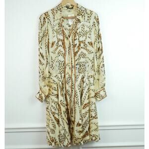Roberto Cavalli 2007 Silk Shirtdress Animal Print Size 40 Luxury Glam Maximalist